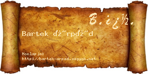 Bartek Árpád névjegykártya